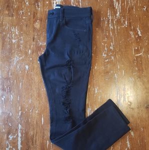 Express Black Ripped Mid Rise Jeans